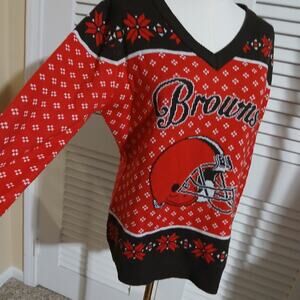 NFL Red and Black Women's Crew Neck Sweater